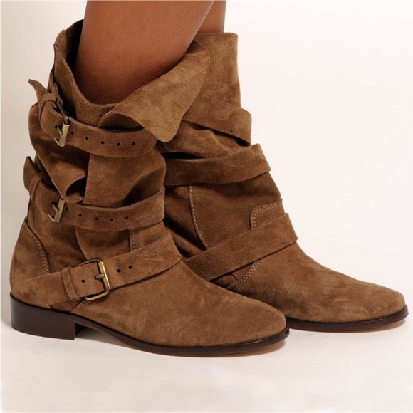 Maje Suede Kriminel Boots Size 37 USA 6.5 - Picture 1 of 10